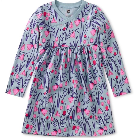 Tea Collection Floral Wrap Neck Dress -NEW! - Picture 10 of 12